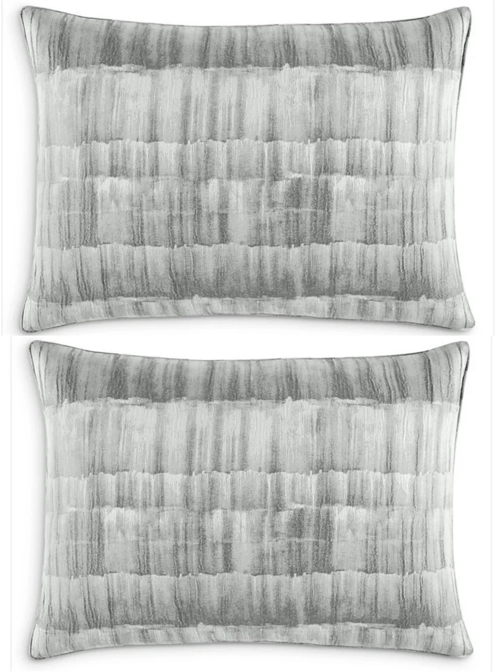 Hudson Park Brushed Texted Striped Standard Pillow Shams Set Off 2